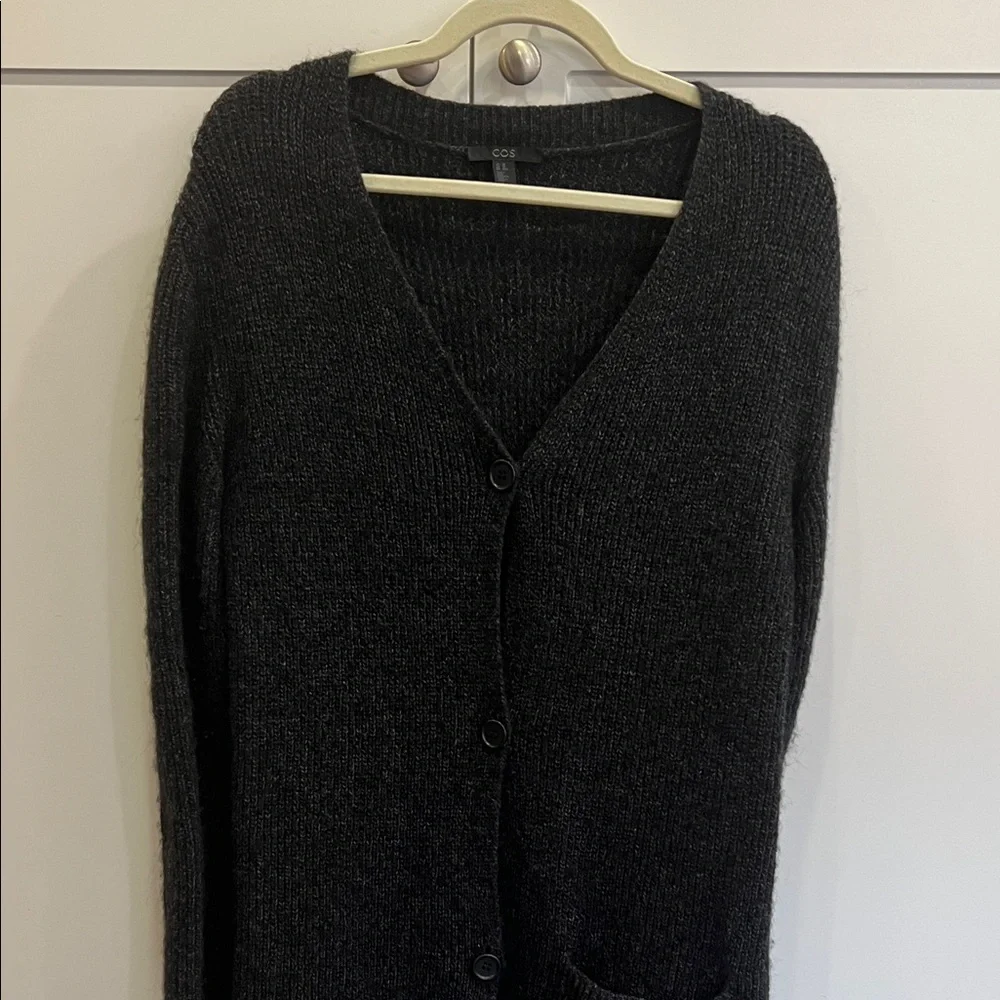 COS Charcoal long Knit Cardigan - Picture 7 of 8